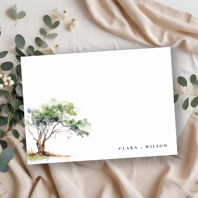Carte De Remerciements Mariage d'arbre botanique simple minimal (Créateur téléchargé)