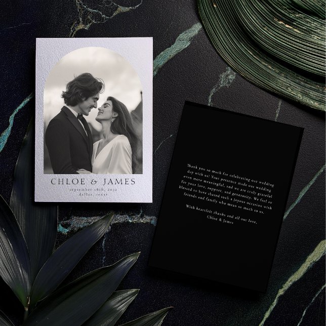 Carte De Remerciements Mariage d'arche photo personnalisée et élégant mod (Créateur téléchargé)