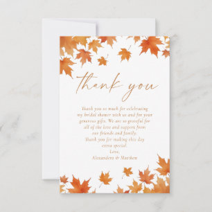 Carte De Remerciements Mariage d'automne