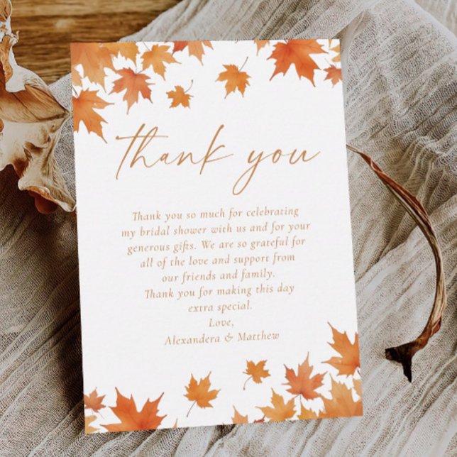 Carte De Remerciements Mariage d'automne (Créateur téléchargé)