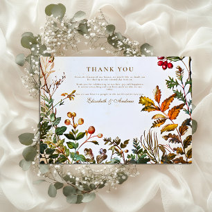 Carte De Remerciements Mariage d'automne vintage