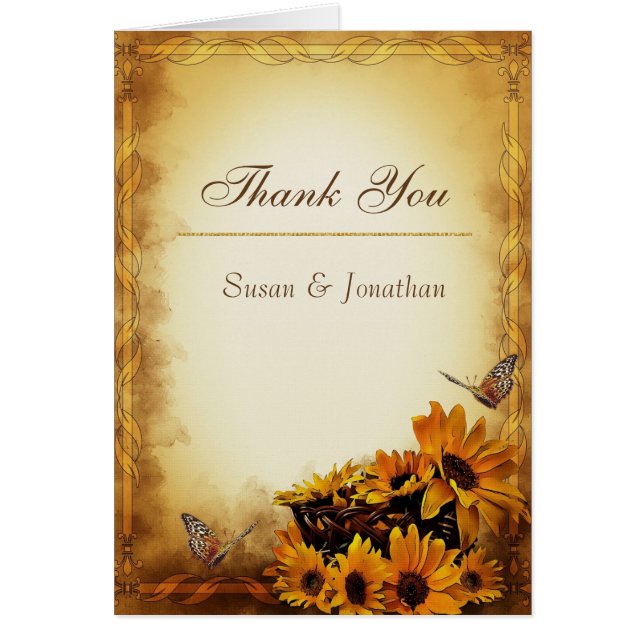 Carte de remerciements mariage de automne (Devant)