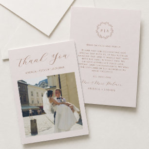 Carte De Remerciements Mariage de automne en terre cuite