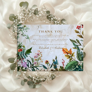Carte De Remerciements Mariage de Berry Botanique Coloré