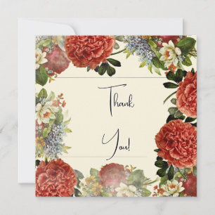 Carte de remerciements Mariage de BOHO Floral Retr