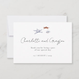 Carte De Remerciements Mariage de bord de mer aquarelle à Ocean Beach, Me