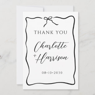 Carte De Remerciements Mariage de bordure de script Whimsical