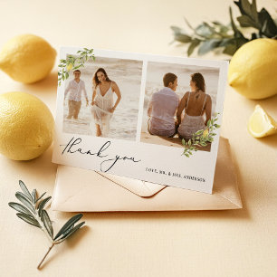 Carte De Remerciements Mariage de calligraphie citron jaune