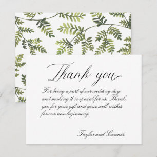 Carte de remerciements Mariage de calligraphie cla