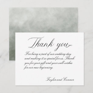 Carte de remerciements Mariage de calligraphie cla