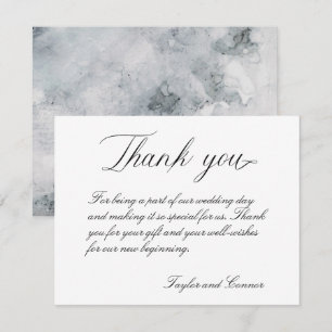 Carte de remerciements Mariage de calligraphie cla