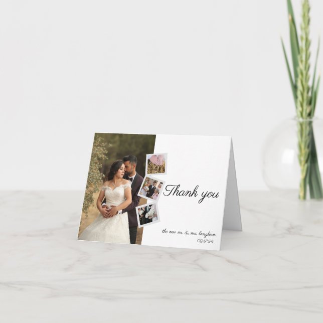 Carte De Remerciements Mariage de calligraphie moderne et élégant (Devant)