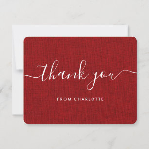 Carte De Remerciements Mariage de campagne rouge Fête de mariage Jour de