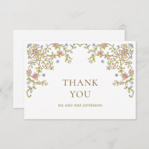 Carte De Remerciements Mariage de charpente florale de Grace Orné Victori