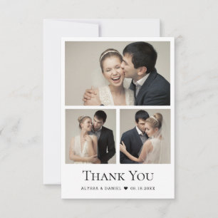 Carte De Remerciements Mariage de coeur moderne photo Collage petit