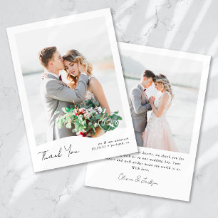 Carte De Remerciements Mariage de coeur multi-images moderne
