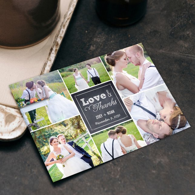 Carte de remerciements Mariage de collage marqué (Créateur téléchargé)