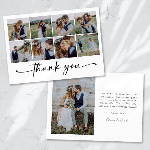 Carte De Remerciements Mariage de collection multi-photos moderne
