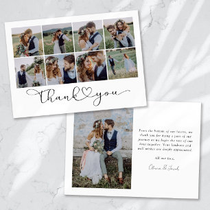 Carte De Remerciements Mariage de collection multi-photos moderne