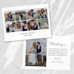 Carte De Remerciements Mariage de collection multi-photos moderne