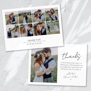 Carte De Remerciements Mariage de collection multi-photos moderne