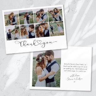 Carte De Remerciements Mariage de collection multi-photos moderne