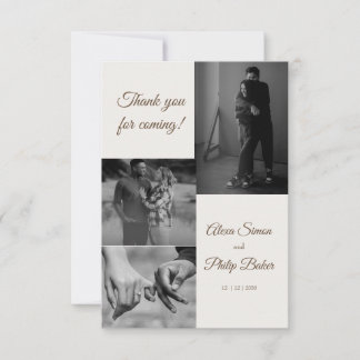Carte De Remerciements Mariage de collection photo moderne