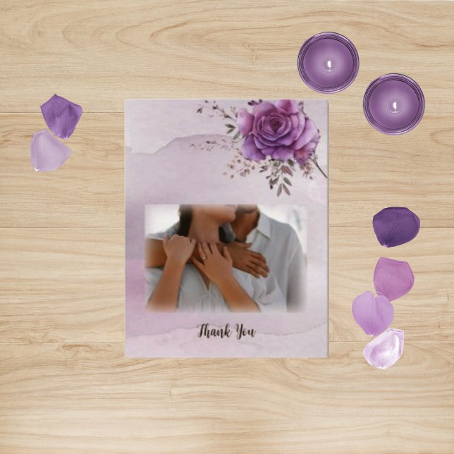 Carte de remerciements Mariage de couleur d'eau Mo (Créateur téléchargé)