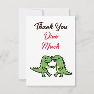 Carte De Remerciements Mariage de Couple de Dinosaures Mignons Remercieme