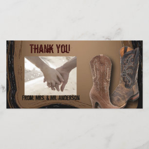 Carte De Remerciements mariage de cowboy rustique de l'ouest