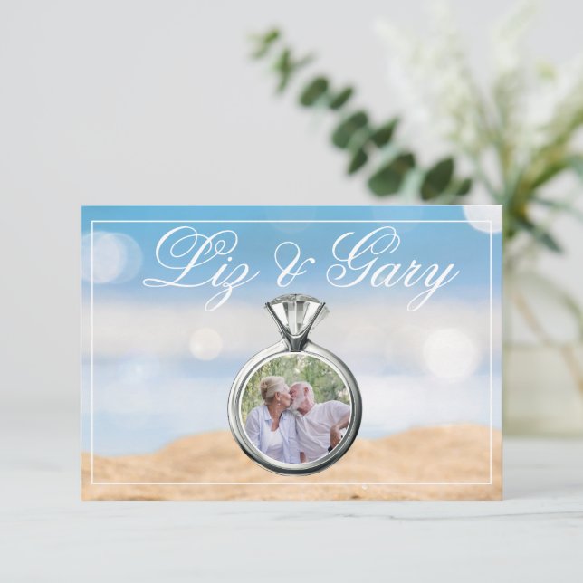 Carte De Remerciements Mariage de destination de la plage (Debout devant)