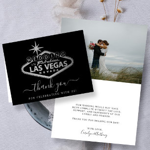 Carte De Remerciements Mariage de destination élégant à Las Vegas remerci