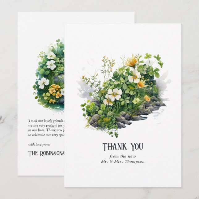 Carte De Remerciements Mariage de destination en Irlande (Devant / Derrière)