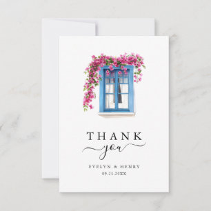 Carte De Remerciements Mariage de destination minimaliste Bougainvillea