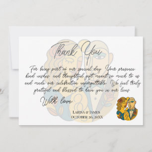 Carte De Remerciements Mariage de destination silhouette artistique Art m