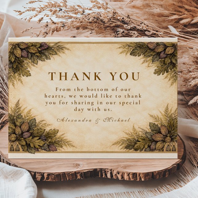 Carte De Remerciements Mariage de feuillage de forêt automnale (Créateur téléchargé)