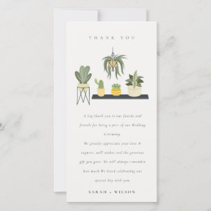 Carte De Remerciements Mariage de feuillage Plante Succulent