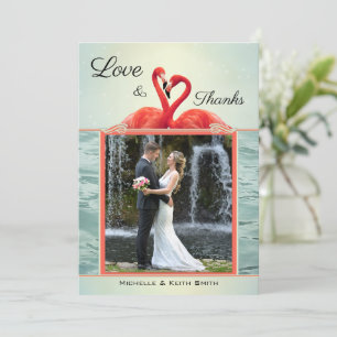 Carte de remerciements Mariage de Flamant rose de