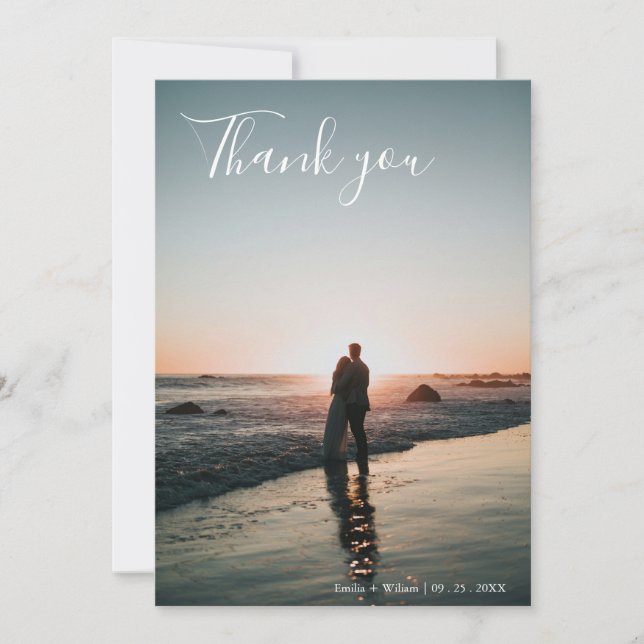 Carte De Remerciements Mariage de Fleur sauvage botanique romantique (Devant)