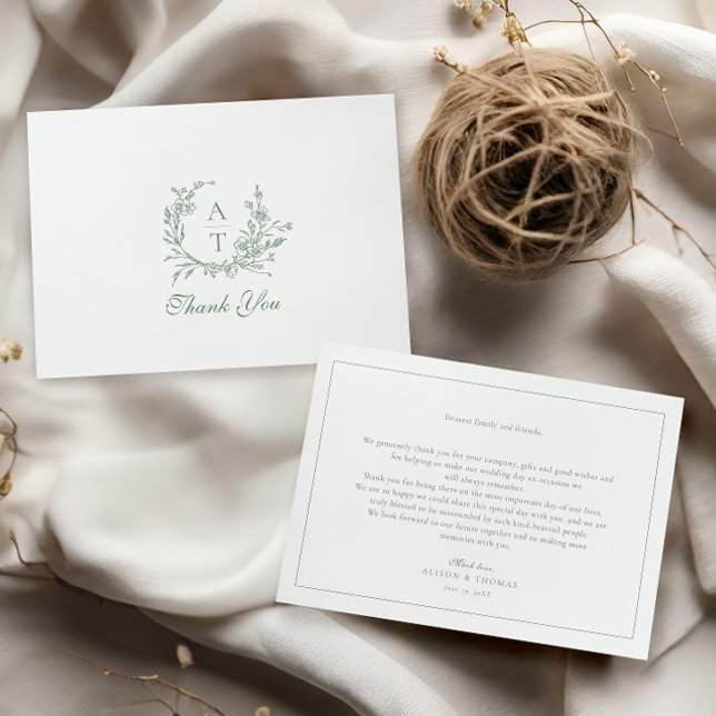 Carte de remerciements Mariage de Fleur sauvage de (Créateur téléchargé)