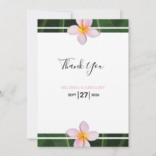 Carte de remerciements Mariage de Frangipani rose