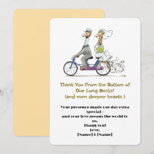 Carte De Remerciements Mariage de Giraffe Whimsical