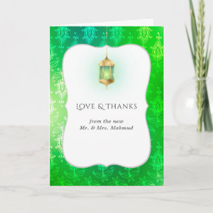 Carte De Remerciements Mariage de Gold Foil Arabian Bollywood