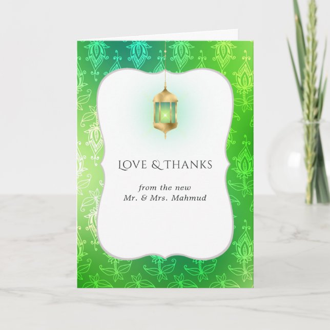 Carte De Remerciements Mariage de Gold Foil Arabian Bollywood (Devant)