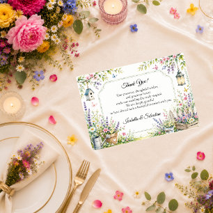 Carte De Remerciements Mariage de Jardin Enchanté