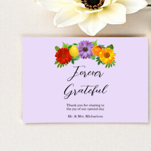 Carte De Remerciements Mariage de jardin floral de agrumes