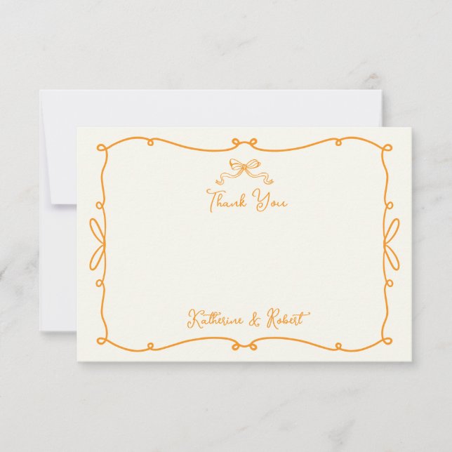 Carte de remerciements Mariage de la main dessinée (Devant)