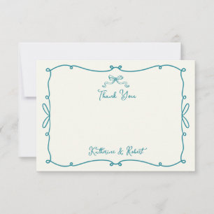 Carte de remerciements Mariage de la main dessinée