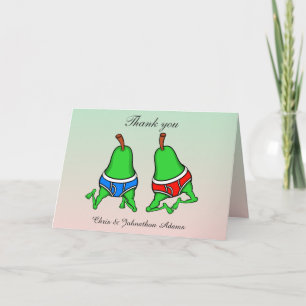 Carte De Remerciements Mariage de la paire de poires gays amusantes