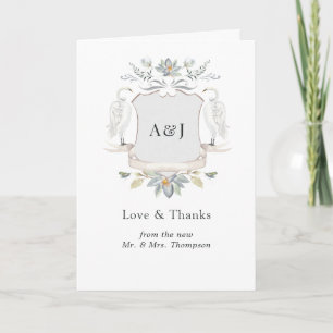 Carte De Remerciements Mariage de Lakeside Monogram Crest Photo